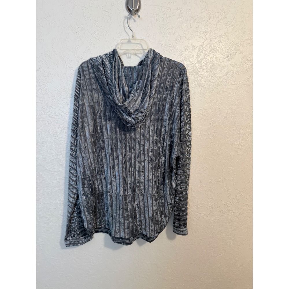 Ethyl Clothing Silver Velvet Tunic Hoodie Pleated Textured Pullover XL NEW - Picture 10 of 10